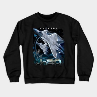 Chengdu J-20 Fifth-Generation Stealth Fighter Aircraft Crewneck Sweatshirt